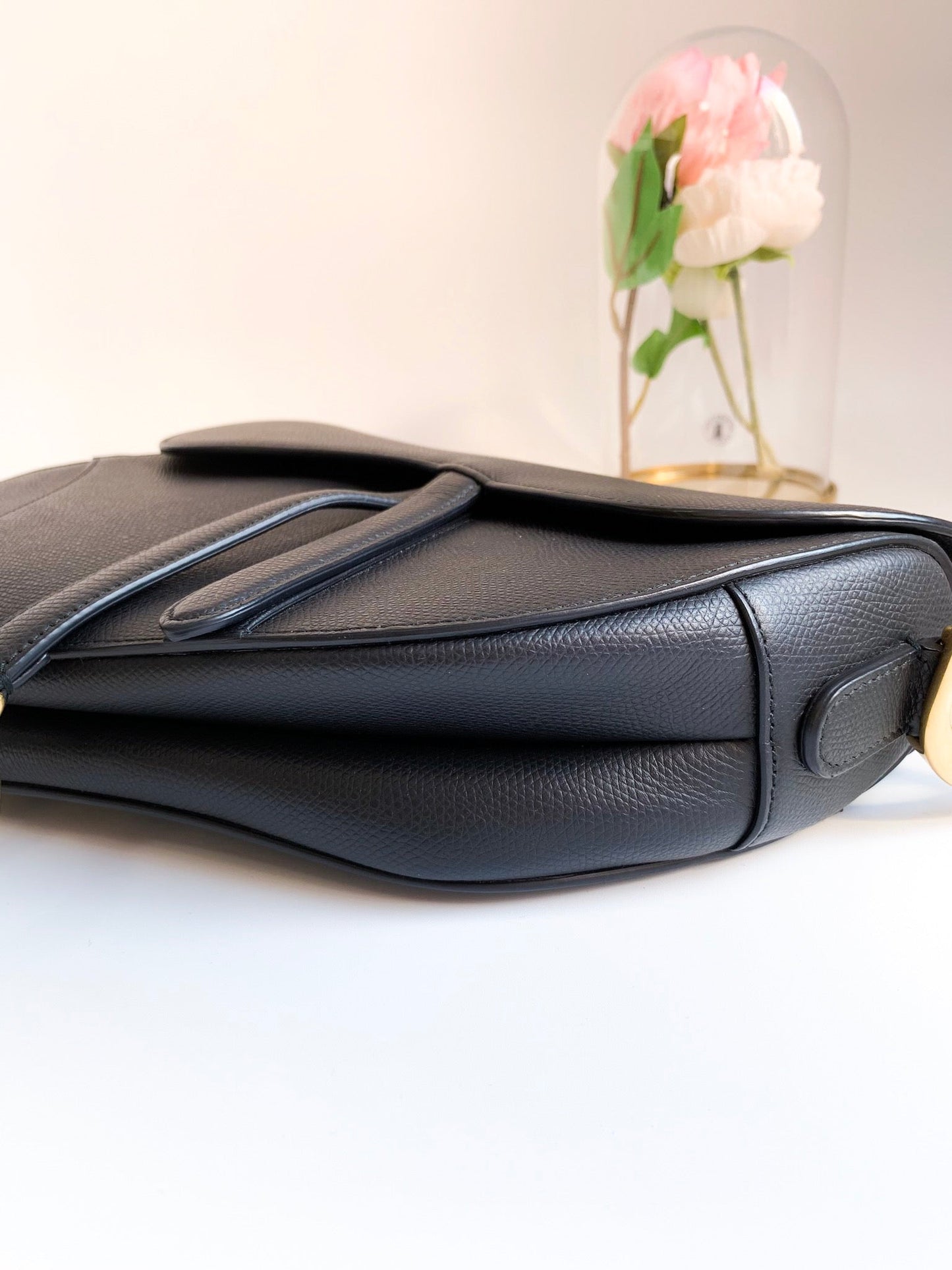 Dior Saddle Medium Black Grained Calfskin GHW