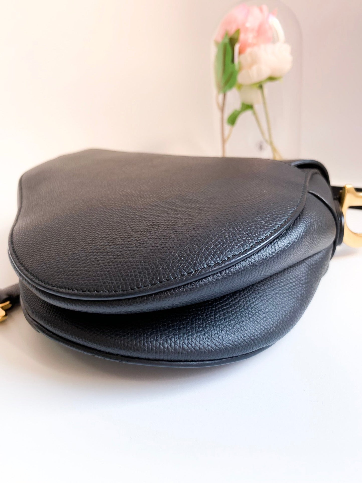 Dior Saddle Medium Black Grained Calfskin GHW