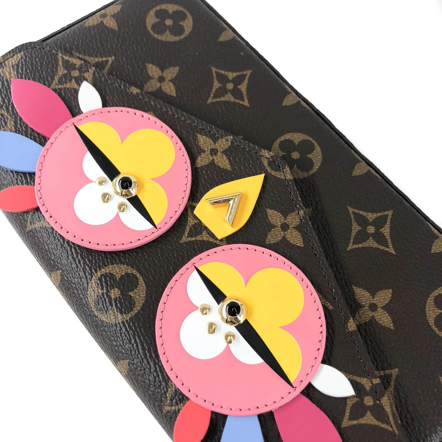 Louis-Vuitton Pochette Felicie Chain Wallet Lovely Birds Design with Gold Hardware
