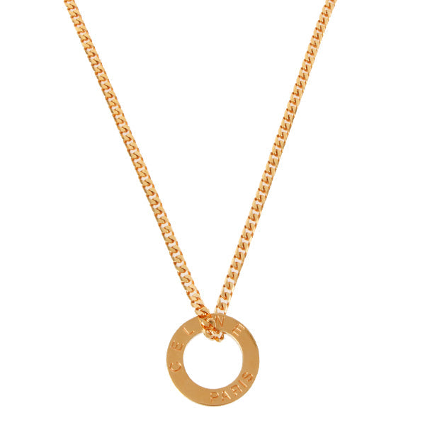 Celine Circle Logo Plate Necklace