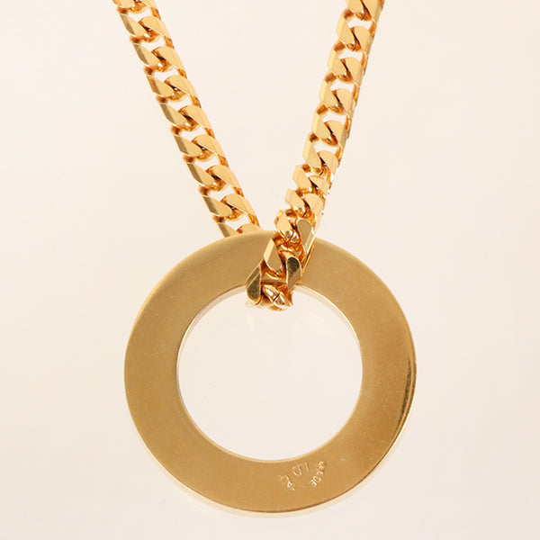 Celine Circle Logo Plate Necklace