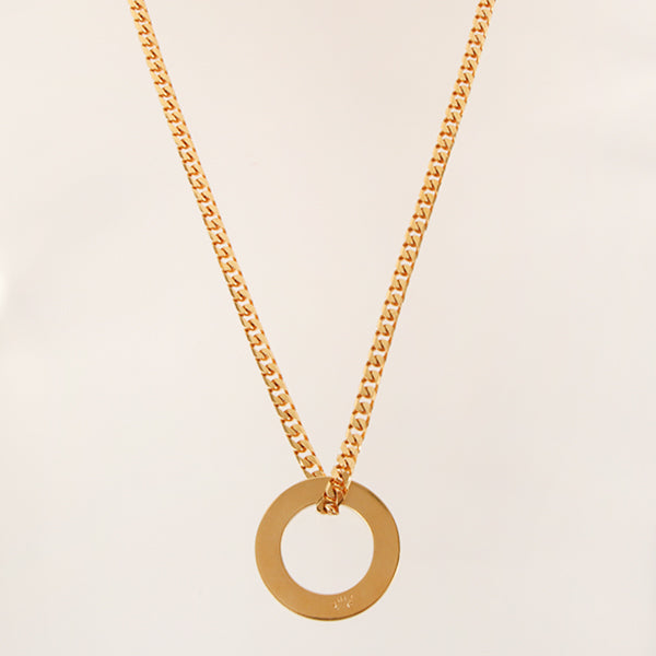 Celine Circle Logo Plate Necklace