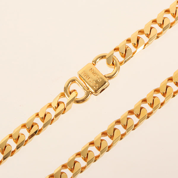 Celine Circle Logo Plate Necklace