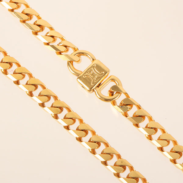 Celine Circle Logo Plate Necklace