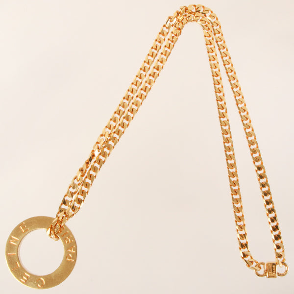 Celine Circle Logo Plate Necklace