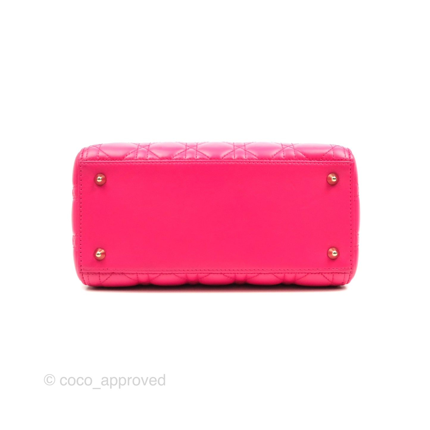 Christian Dior Lady Dior Medium Fuschia Pink Lambskin Gold Hardware