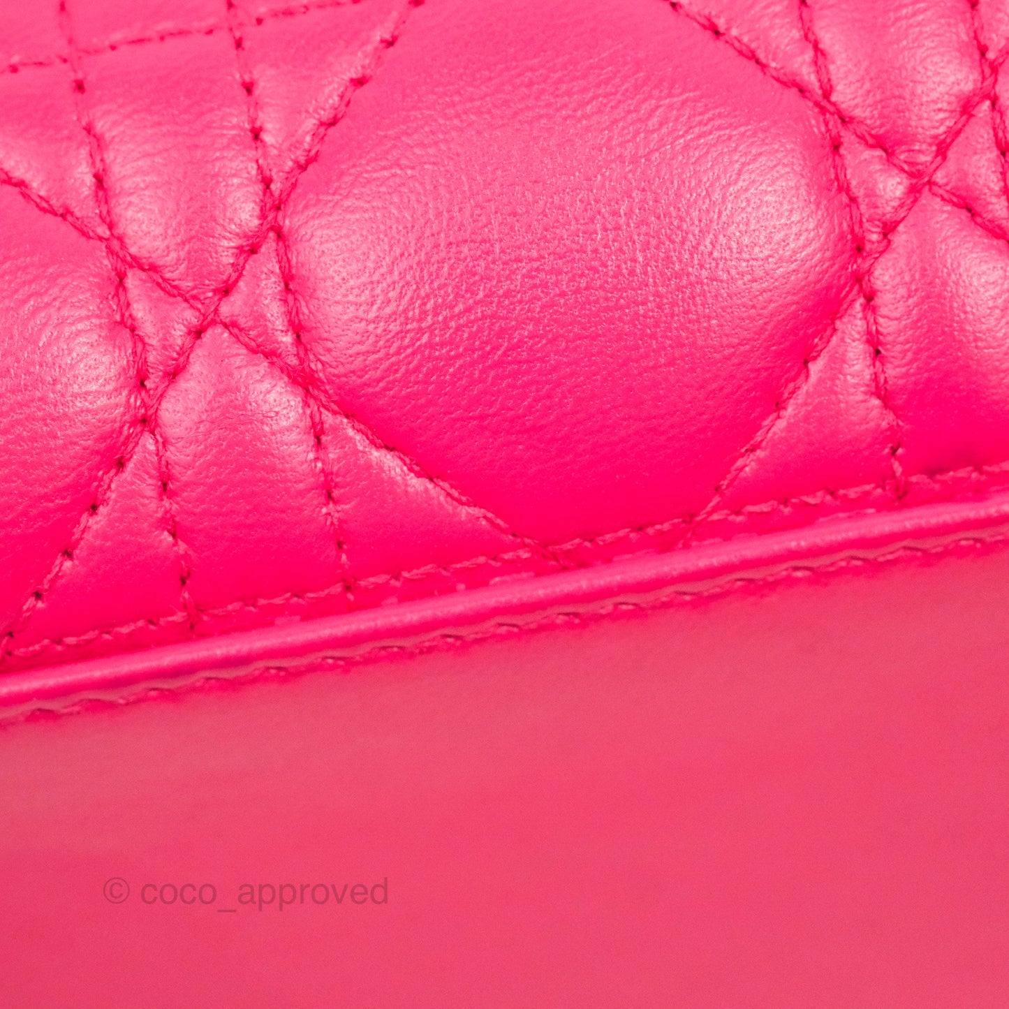Christian Dior Lady Dior Medium Fuschia Pink Lambskin Gold Hardware