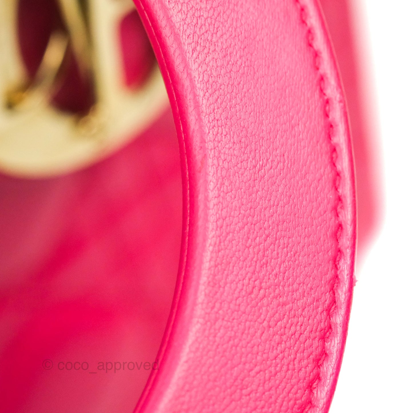 Christian Dior Lady Dior Medium Fuschia Pink Lambskin Gold Hardware