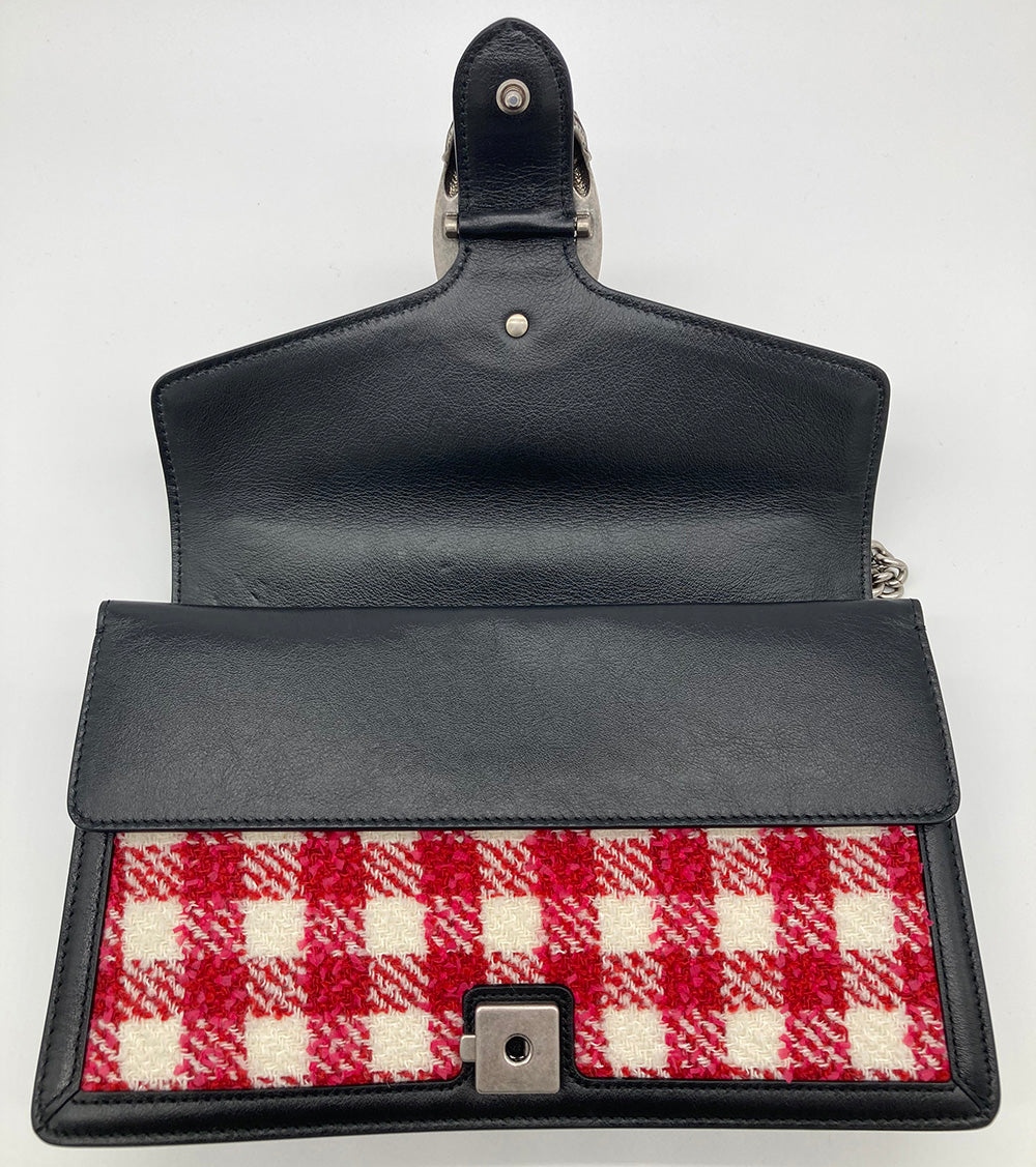 Gucci Vichy Wool Tweed Small Dionysus Shoulder Bag