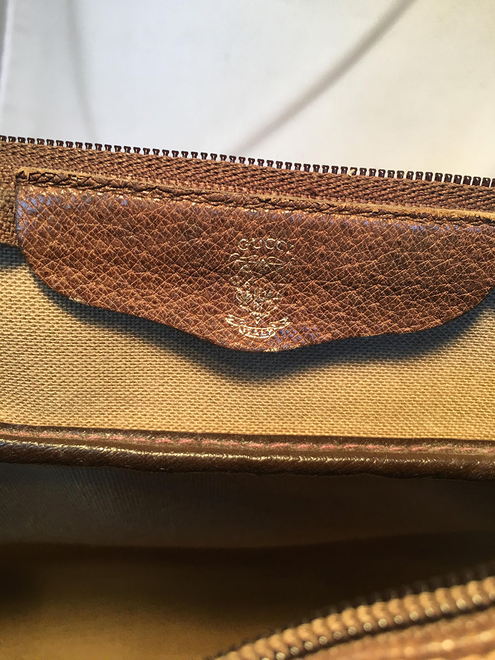 Gucci Vintage Monogram Hand Painted Ladybug Reporter Messenger Shoulder Bag