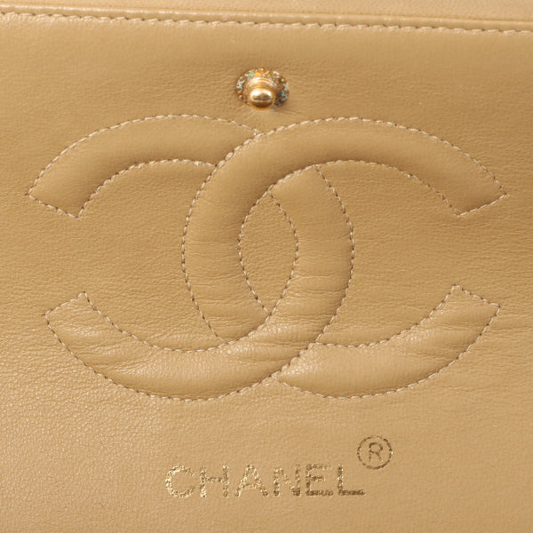 Chanel Around 1995 Made Classic Flap Chain Bag 25Cm Beige
