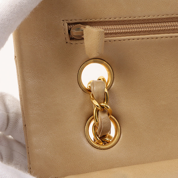 Chanel Around 1995 Made Classic Flap Chain Bag 25Cm Beige