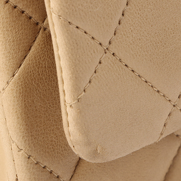 Chanel Around 1995 Made Classic Flap Chain Bag 25Cm Beige