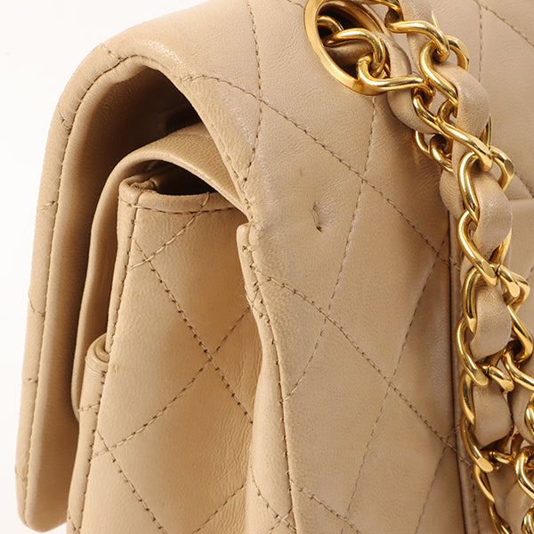 Chanel Around 1995 Made Classic Flap Chain Bag 25Cm Beige