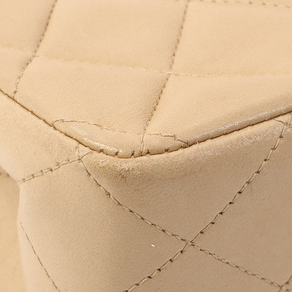 Chanel Around 1995 Made Classic Flap Chain Bag 25Cm Beige