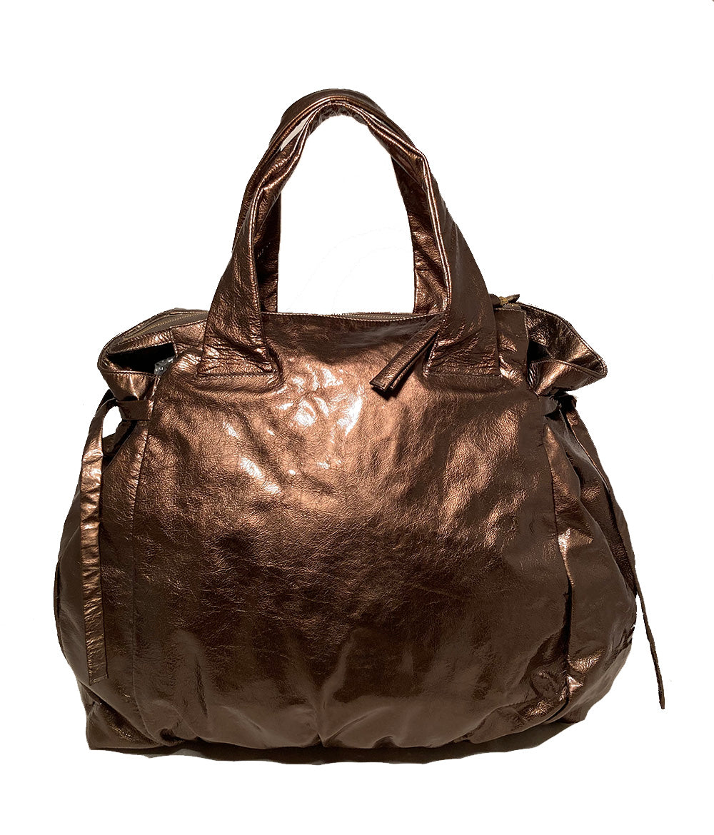 Gucci Bronze Patent Leather Hysteria Bag