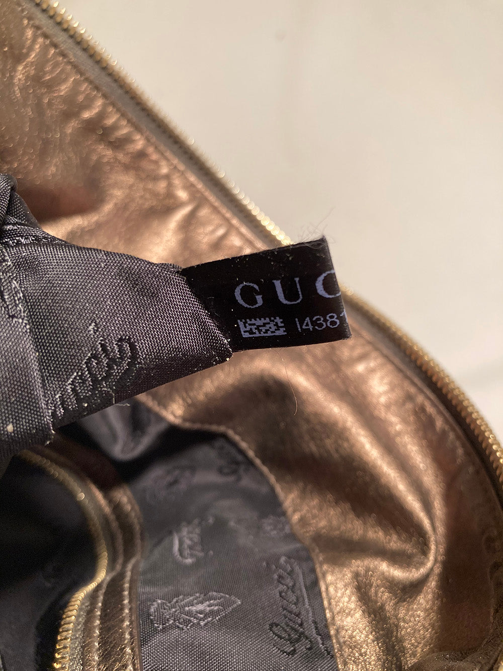 Gucci Bronze Patent Leather Hysteria Bag