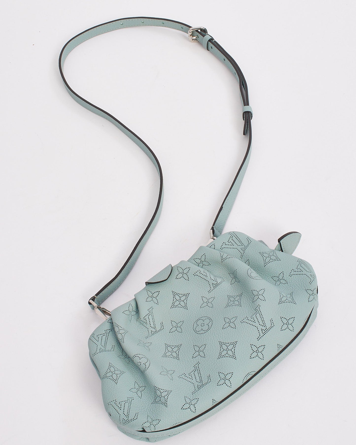 Louis Vuitton Blue Monogram Mahina Leather Scala Mini Pouch with Strap