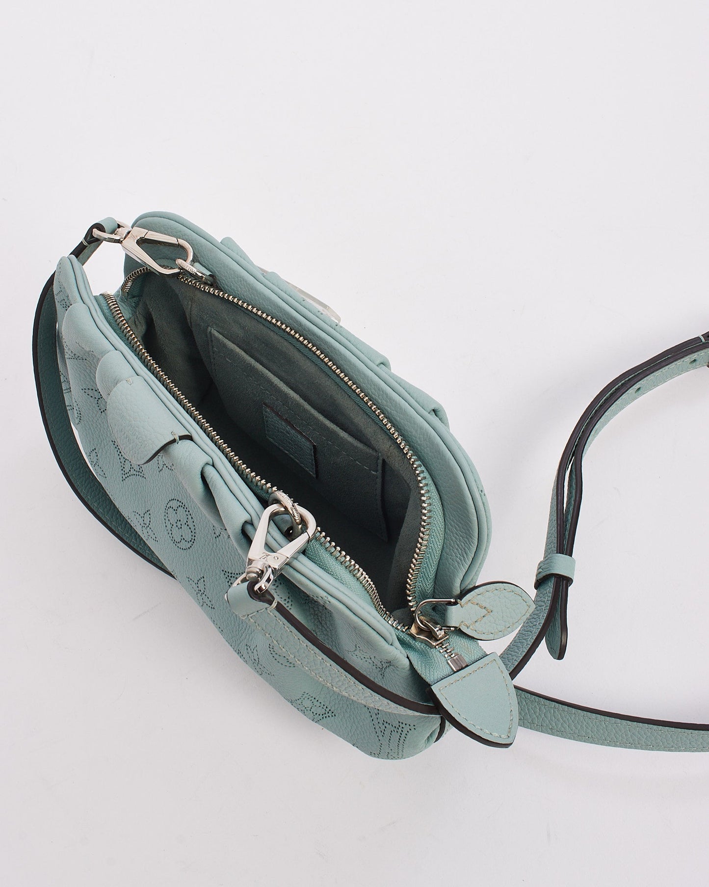 Louis Vuitton Blue Monogram Mahina Leather Scala Mini Pouch with Strap