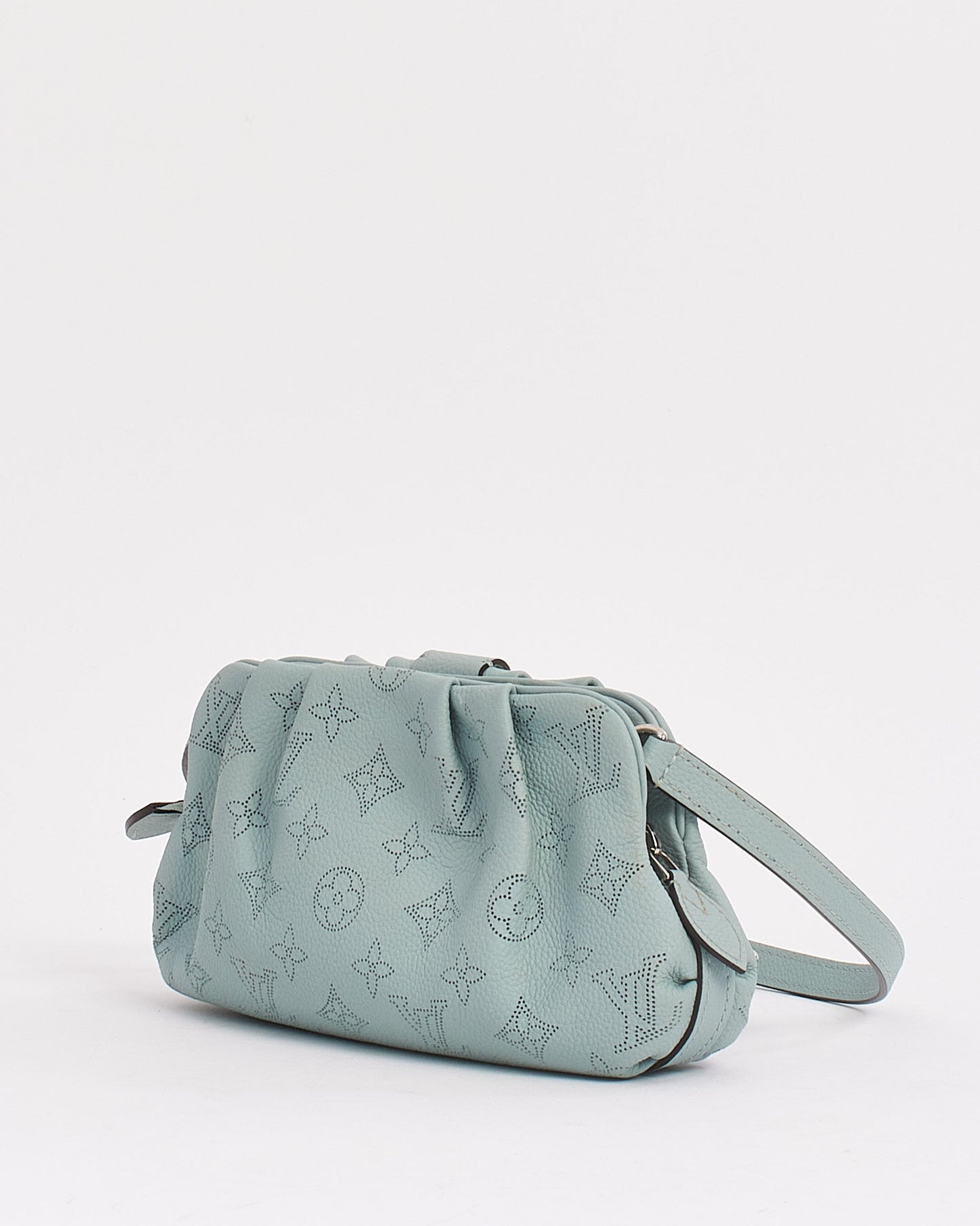 Louis Vuitton Blue Monogram Mahina Leather Scala Mini Pouch with Strap