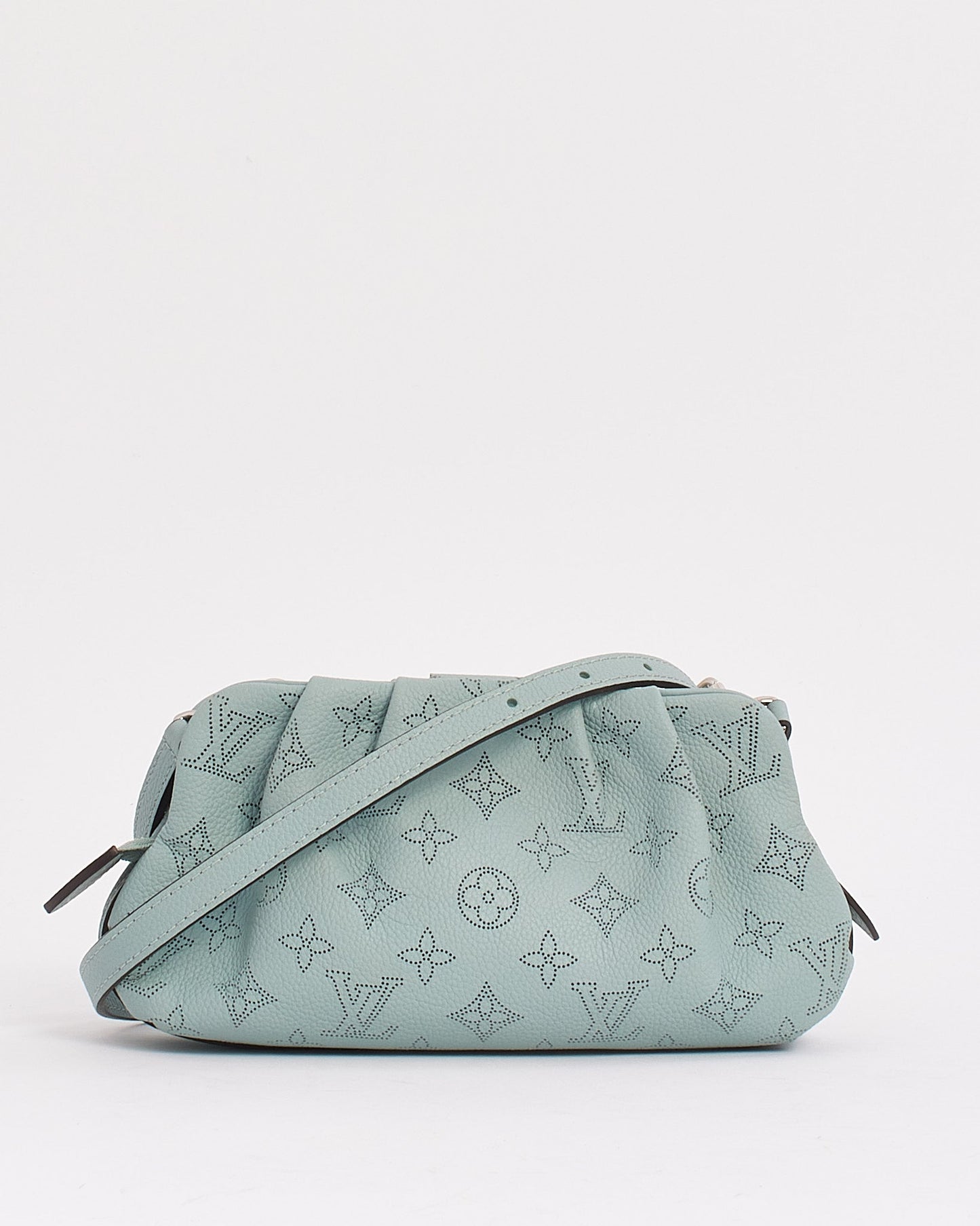 Louis Vuitton Blue Monogram Mahina Leather Scala Mini Pouch with Strap