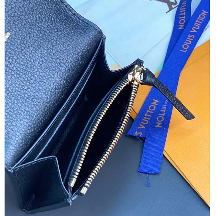 Louis Vuitton LV Unisex Rosalie Coin Purse Black Monogram Empreinte Embossed Supple Grained Cowhide Leather