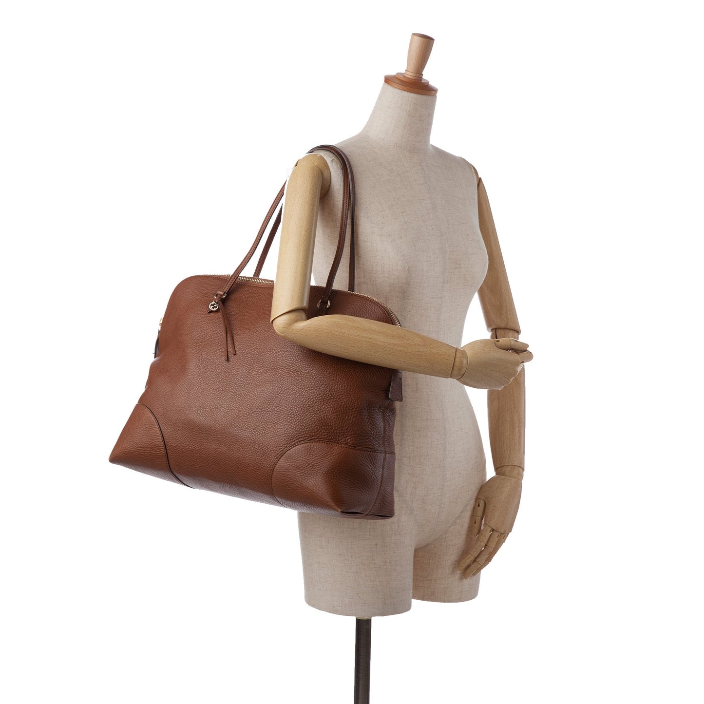 Brown Gucci Leather Bree Tote Bag