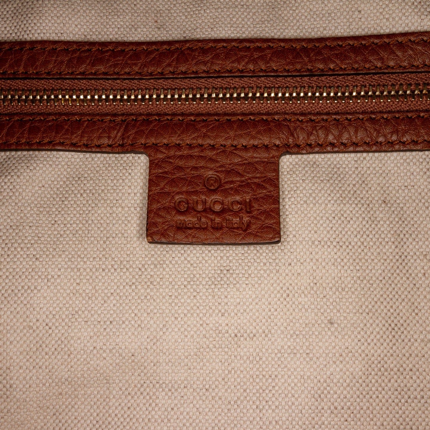 Brown Gucci Leather Bree Tote Bag
