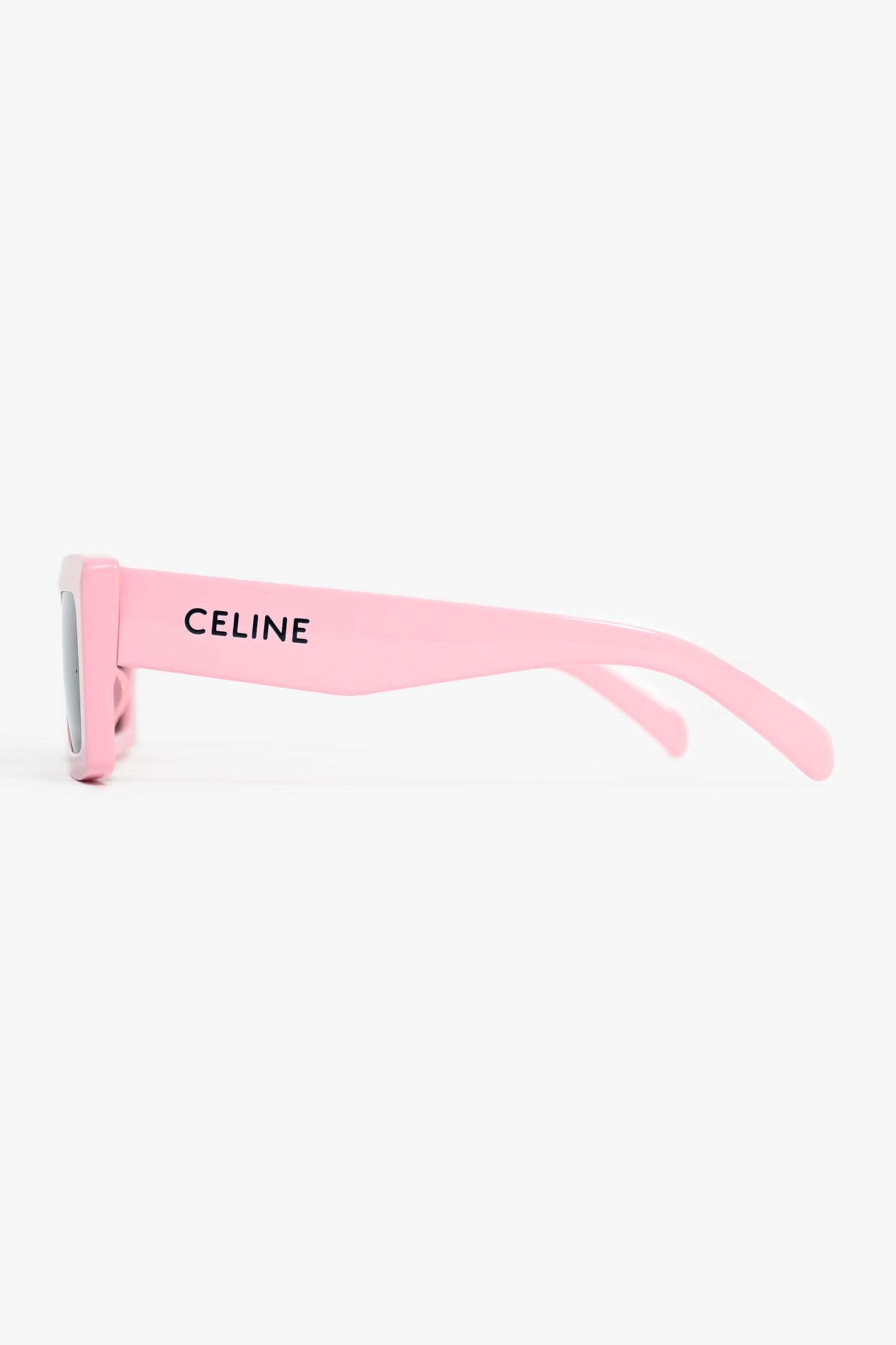 Celine Pink Frame Rectangular Sunglasses with Pouch