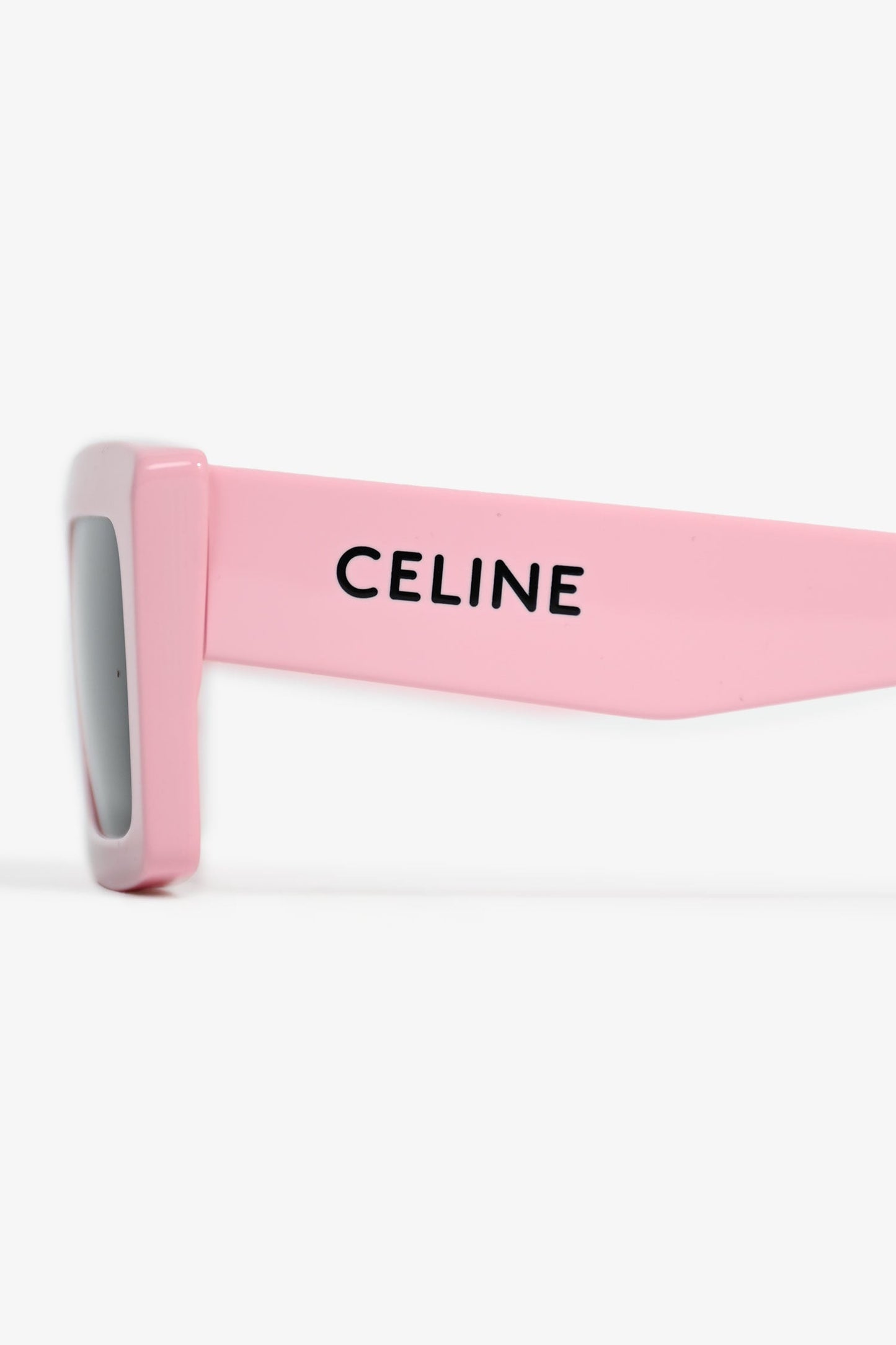 Celine Pink Frame Rectangular Sunglasses with Pouch