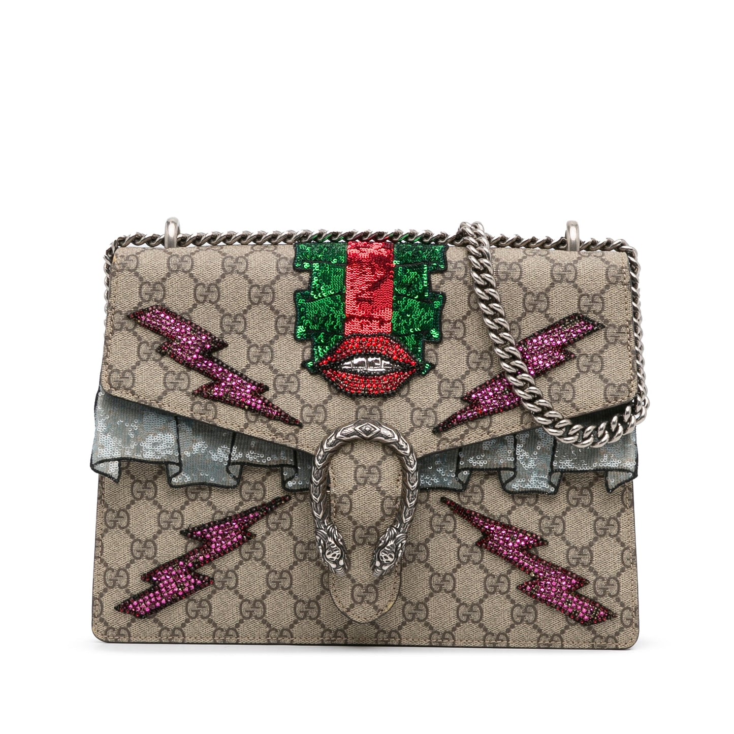 Gucci Dionysus Medium Brown Embellished GG Supreme Canvas