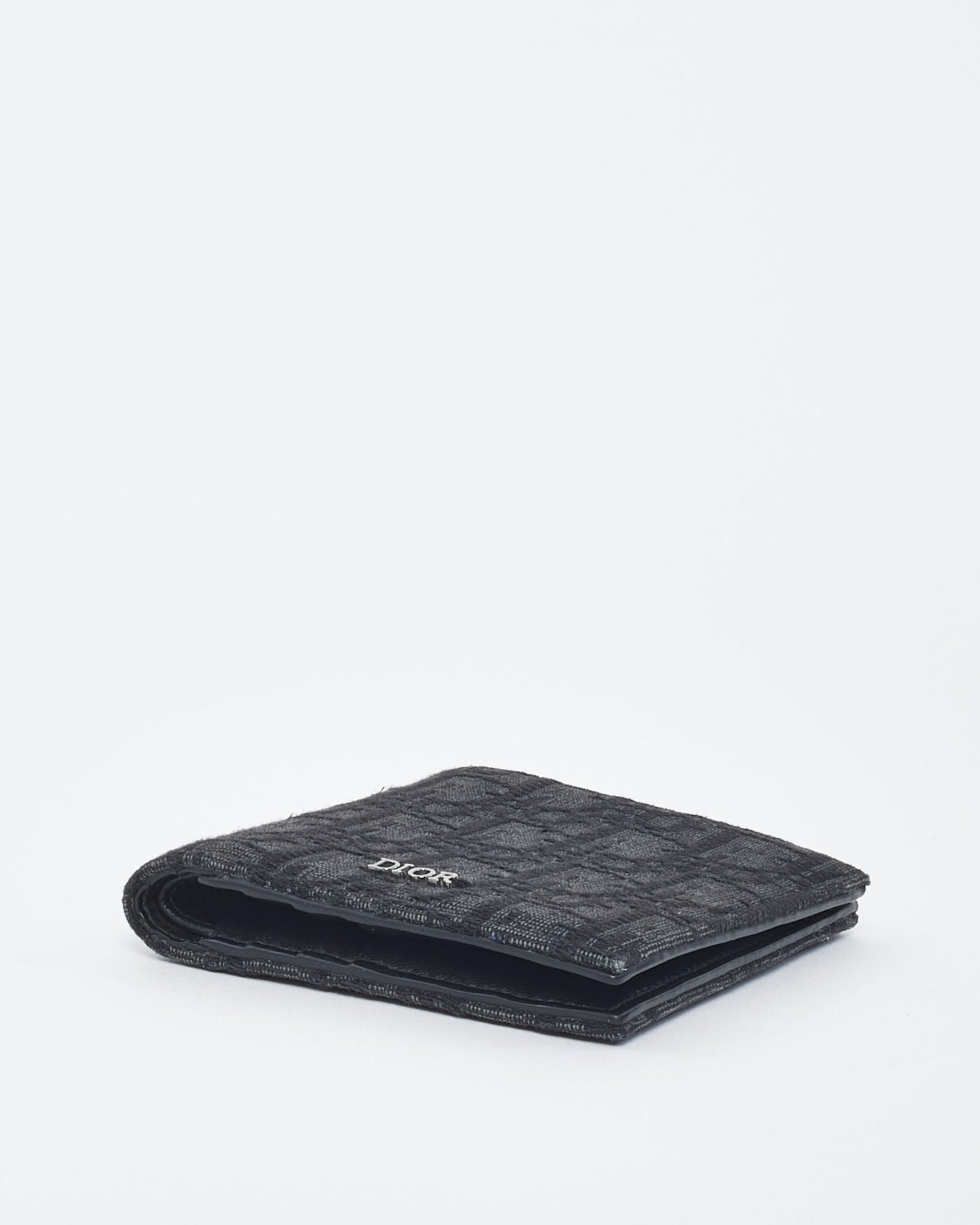 Dior Black Dior Jacquard Canvas Vertical Bi-Fold Wallet
