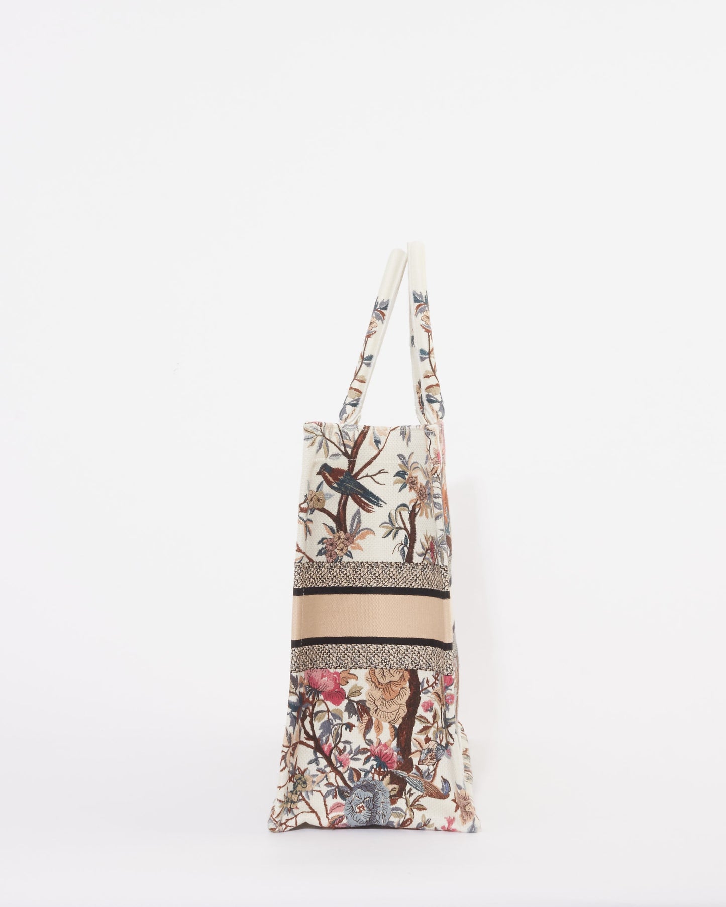 Dior White Canvas "Jardin D'Hiver" Large Book Tote