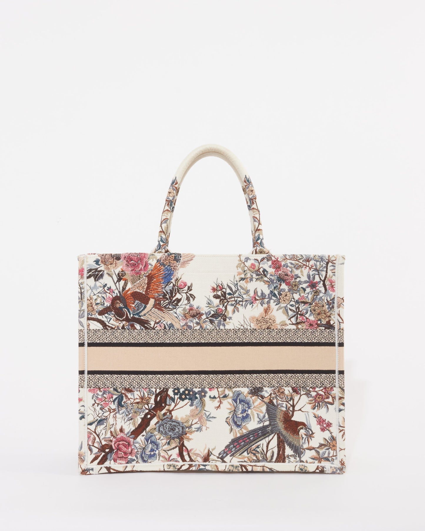 Dior White Canvas "Jardin D'Hiver" Large Book Tote