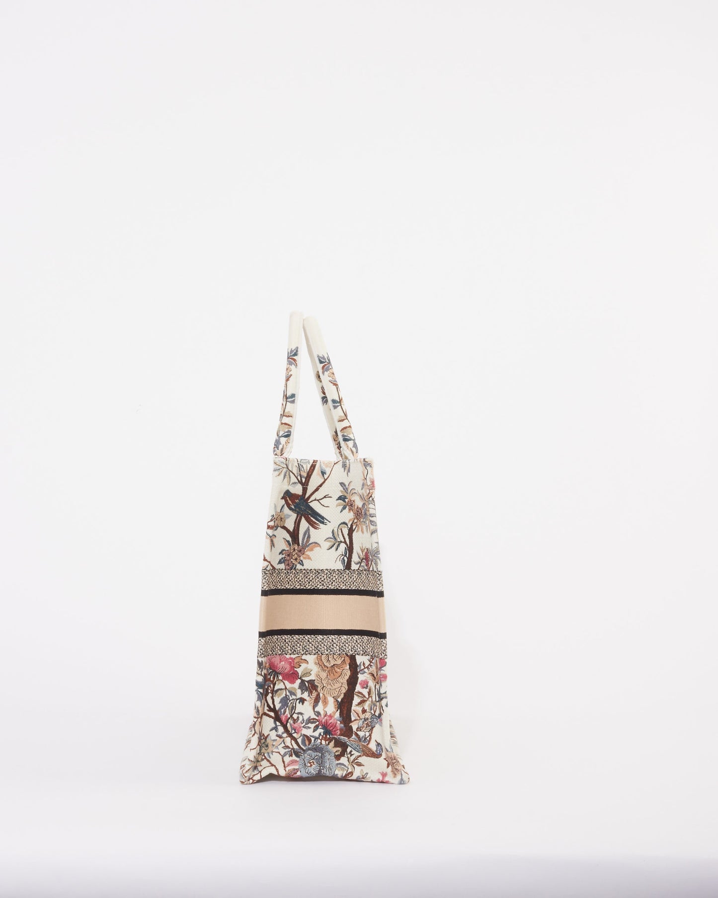 Dior White Canvas "Jardin D'Hiver" Large Book Tote