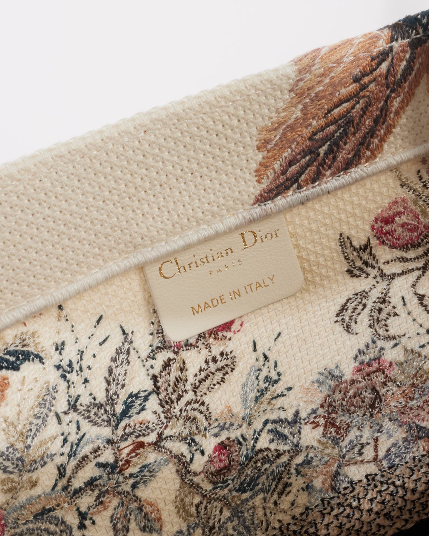 Dior White Canvas "Jardin D'Hiver" Large Book Tote