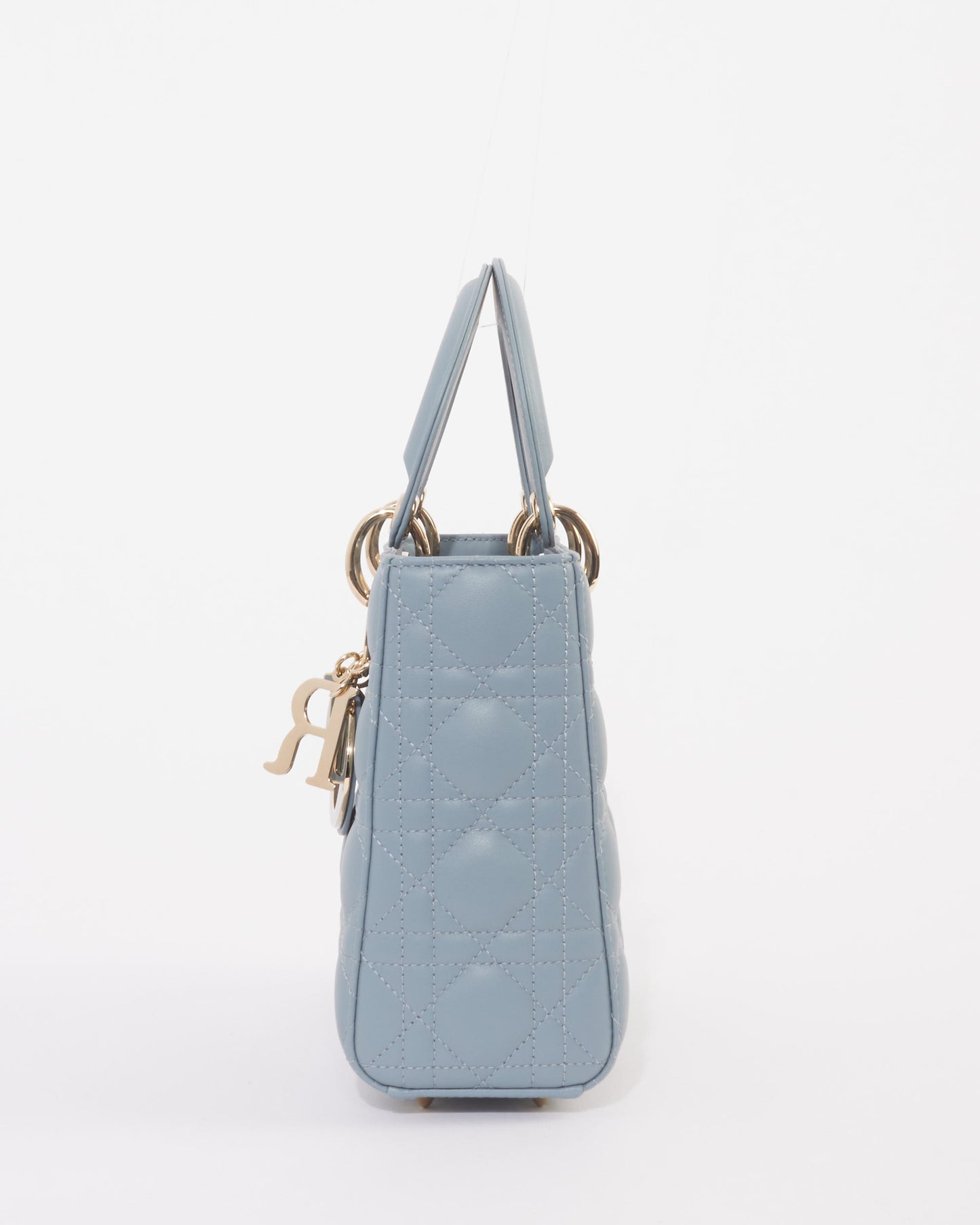 Dior Slate Blue Cannage Lambskin Leather Small Lady Dior Bag