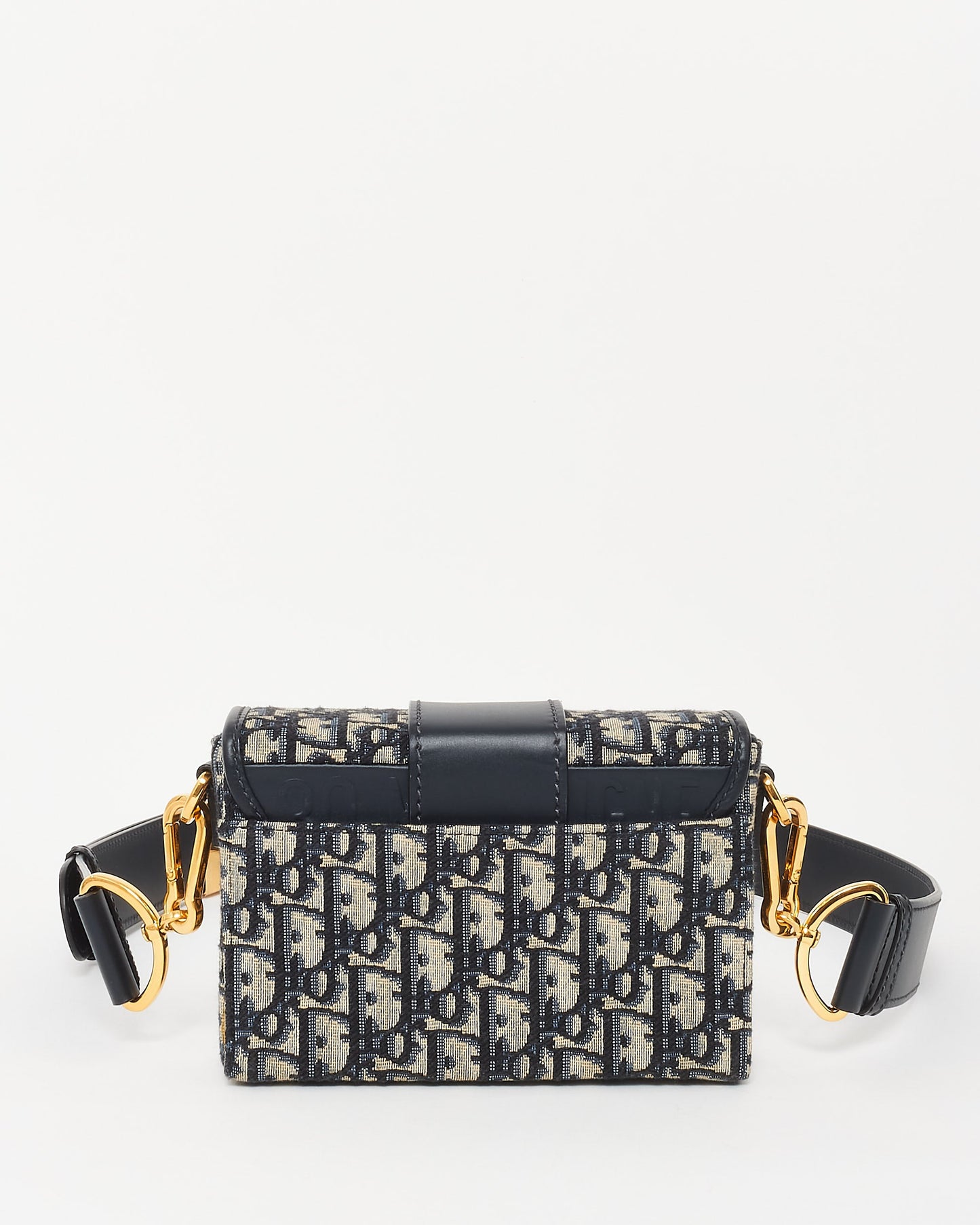 Dior Navy Blue Oblique Canvas Trotter 30 Montaigne Crossbody Box Bag