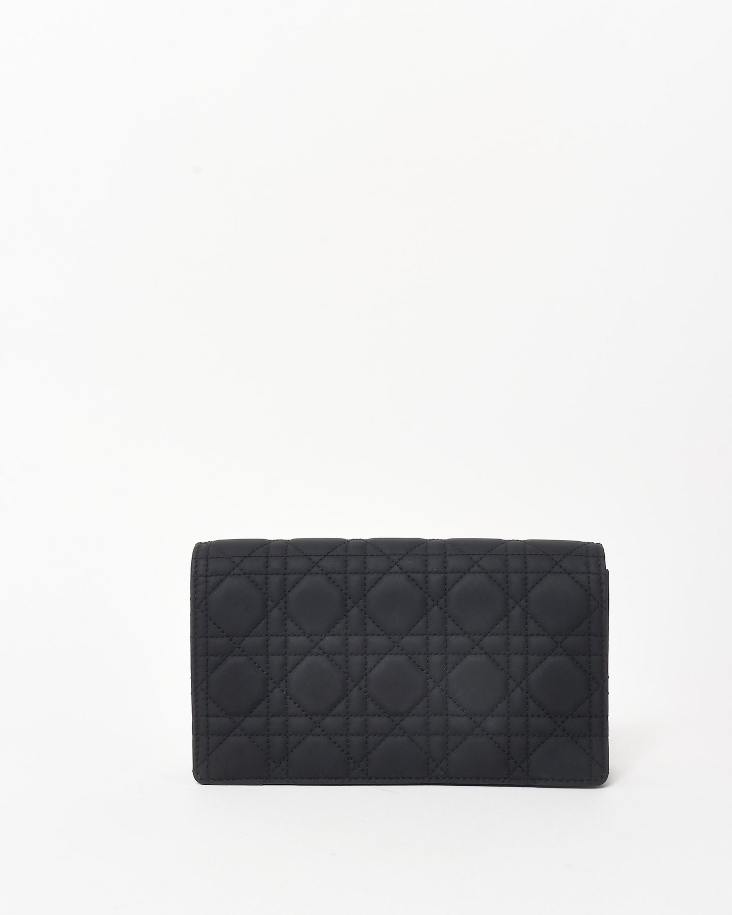 Dior So Black Ultra Matte Leather Cannage Wallet On Chain W/Out Charms