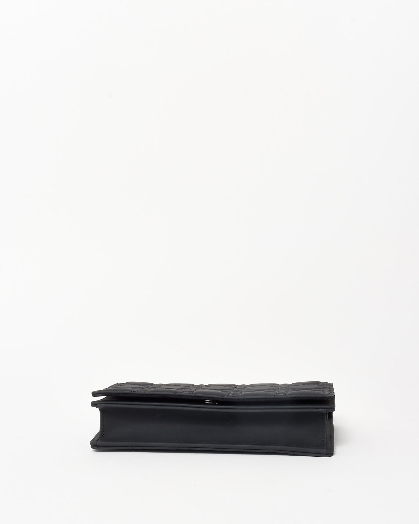 Dior So Black Ultra Matte Leather Cannage Wallet On Chain W/Out Charms