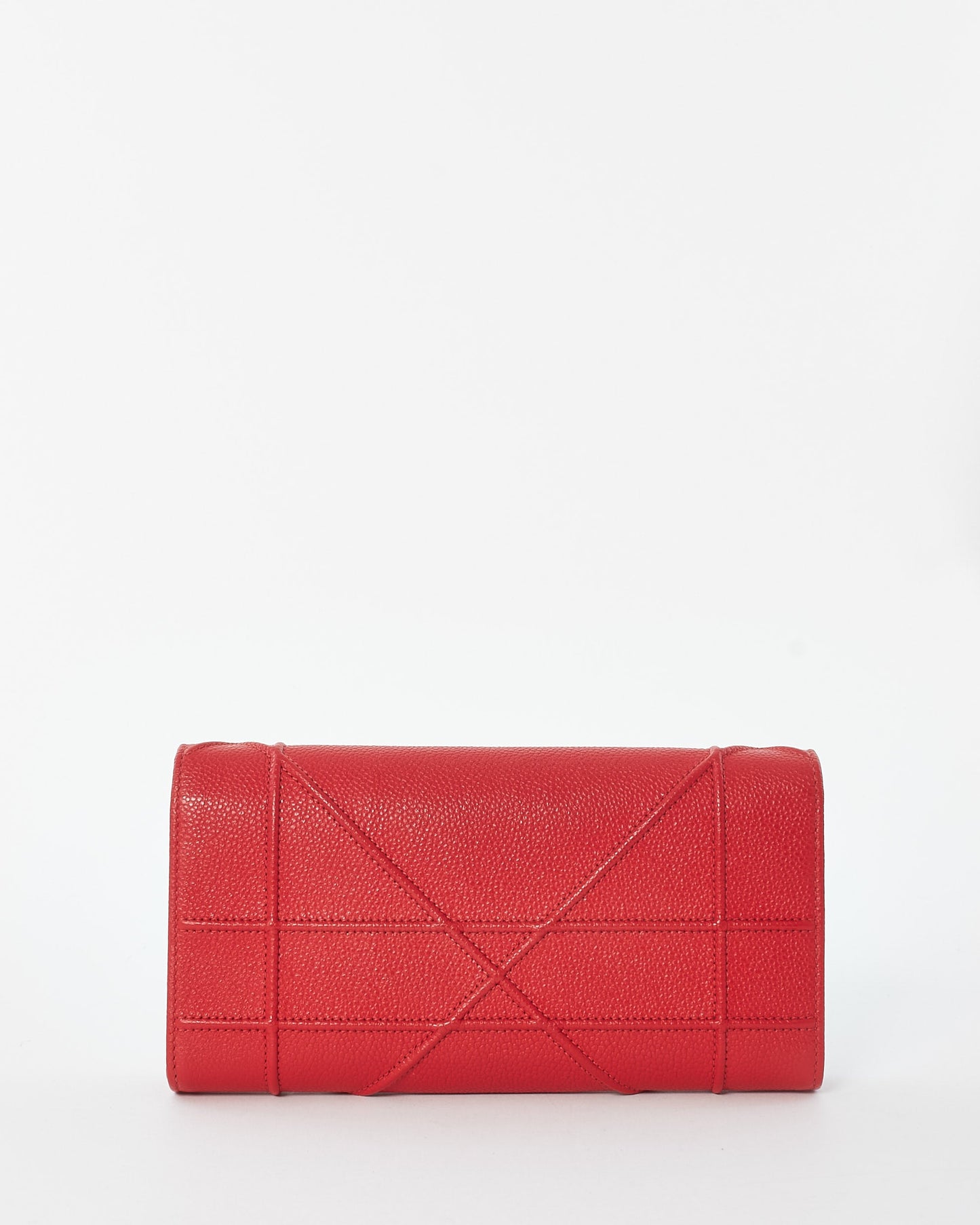 Dior Red Leather Dioramma Wallet On Chain