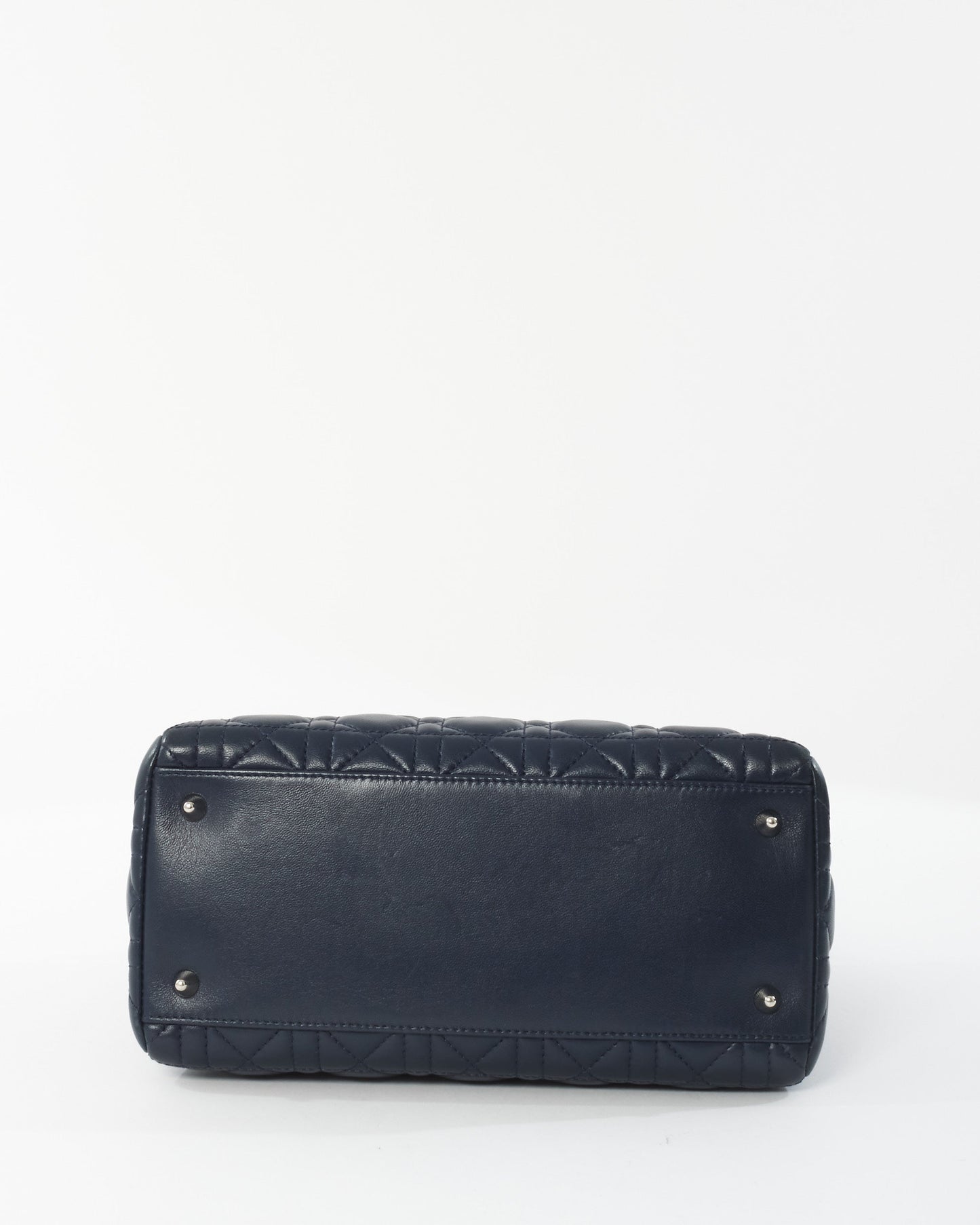 Dior Navy Lambskin Leather Medium Lady Dior Bag