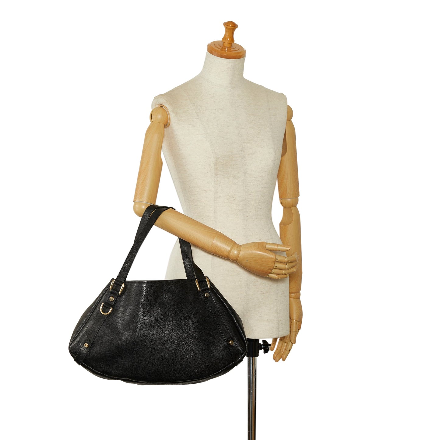 Black Gucci Abbey Leather Tote Bag