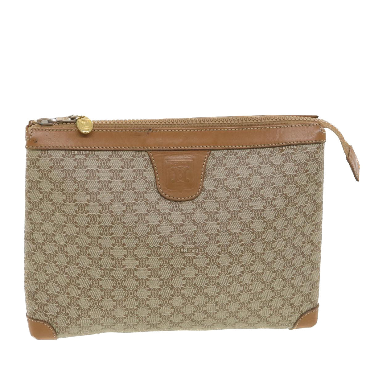 Celine Macadam Canvas Clutch Bag Beige ac1845