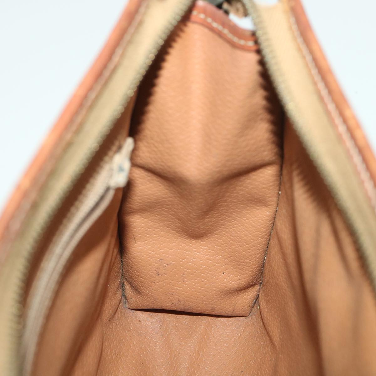 Celine Macadam Canvas Clutch Bag PVC Leather Brown ac1846