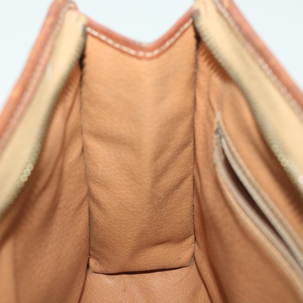 Celine Macadam Canvas Clutch Bag PVC Leather Brown ac1846