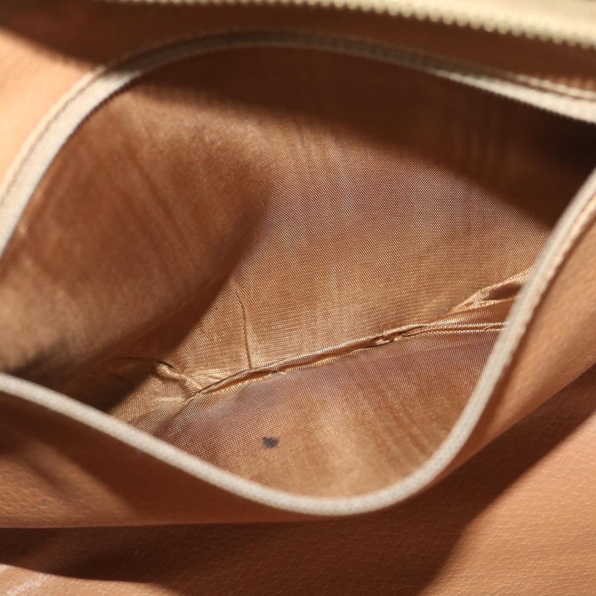 Celine Macadam Canvas Clutch Bag PVC Leather Brown ac1846