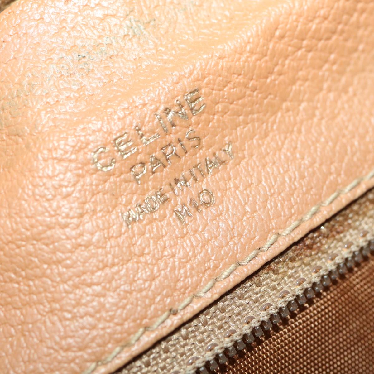 Celine Macadam Canvas Clutch Bag PVC Leather Brown ac1846
