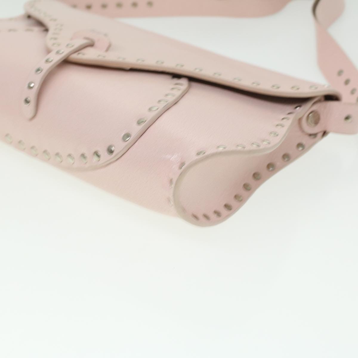 Celine Studs Shoulder Bag Leather Pink CE00/23 am3799