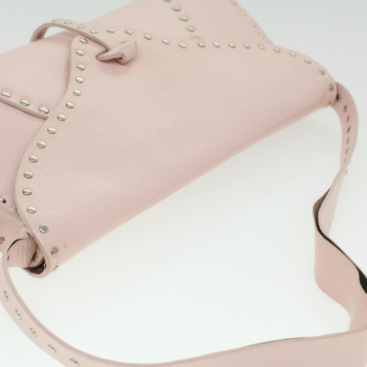 Celine Studs Shoulder Bag Leather Pink CE00/23 am3799